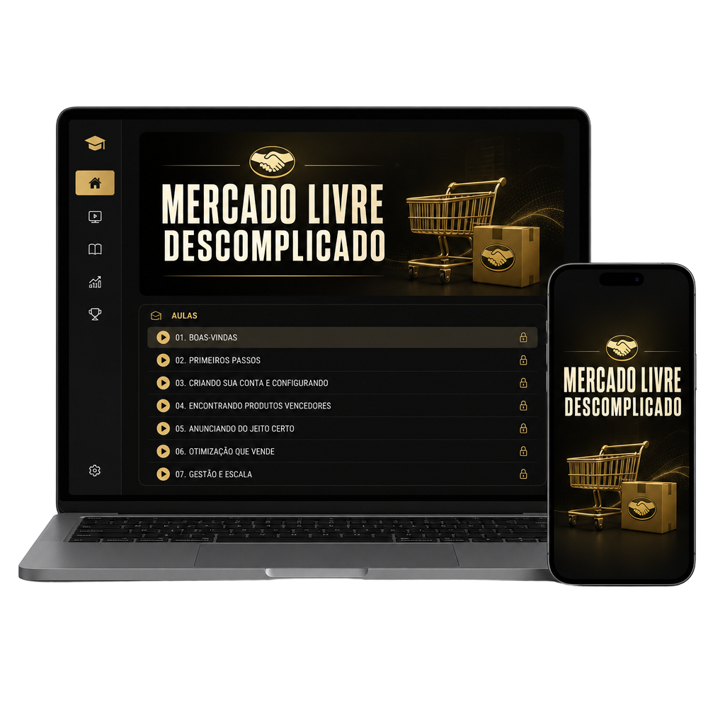 Mockup do curso Mercado Livre Descomplicado